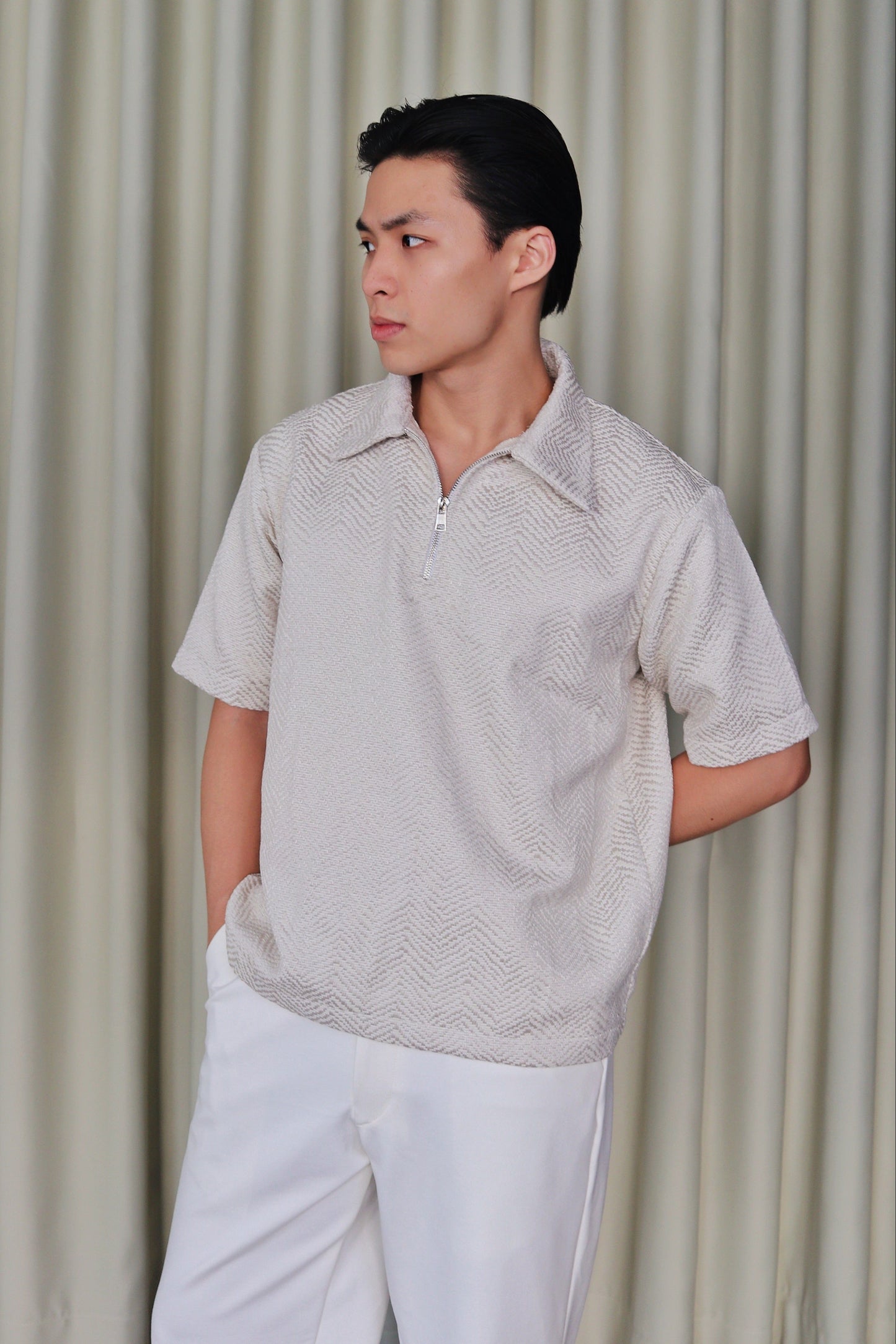 Panthera Premium Tweed Quarter Zip Polo