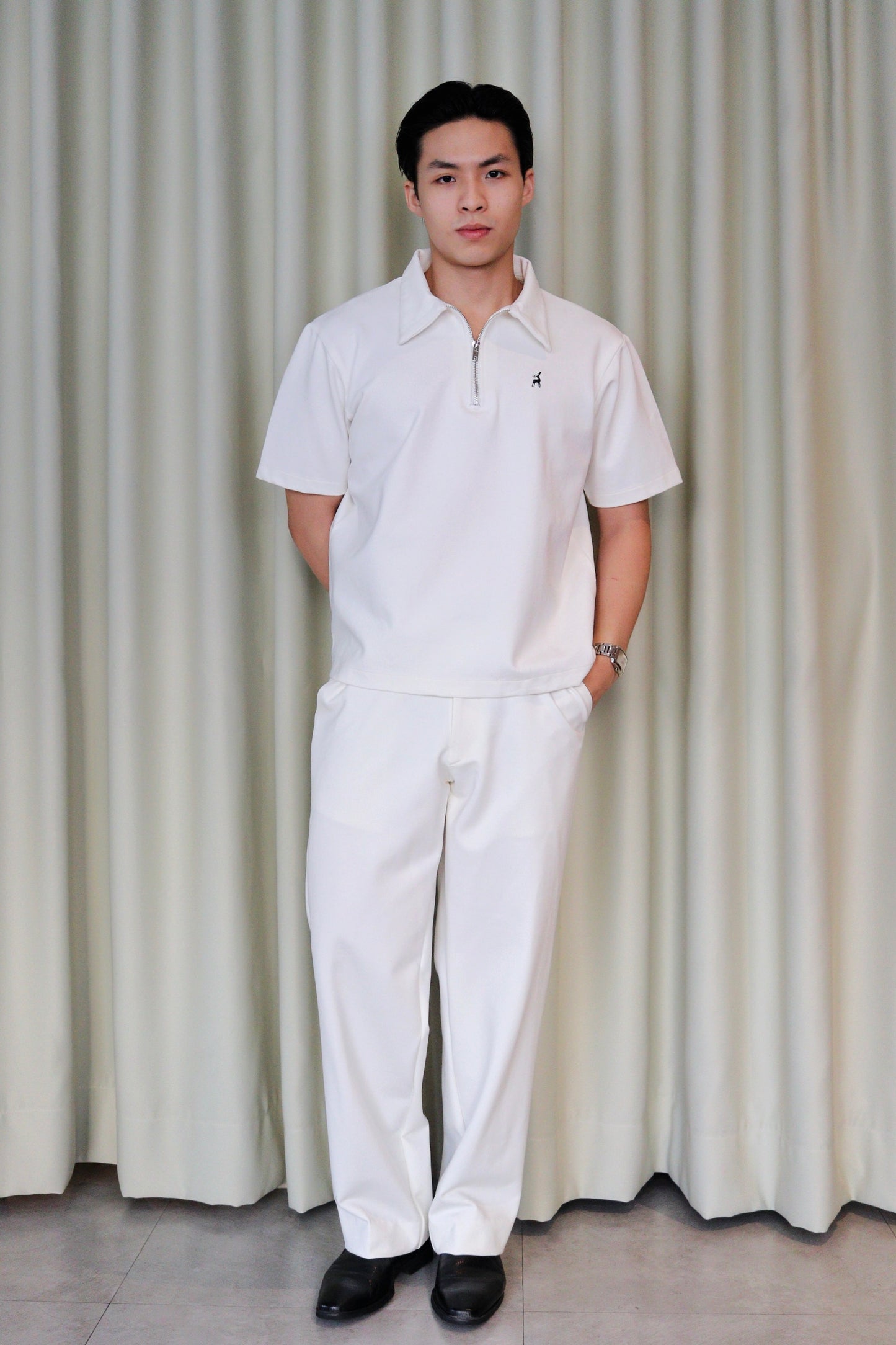 Hervé Premium Cotton Quarter Zip Polo