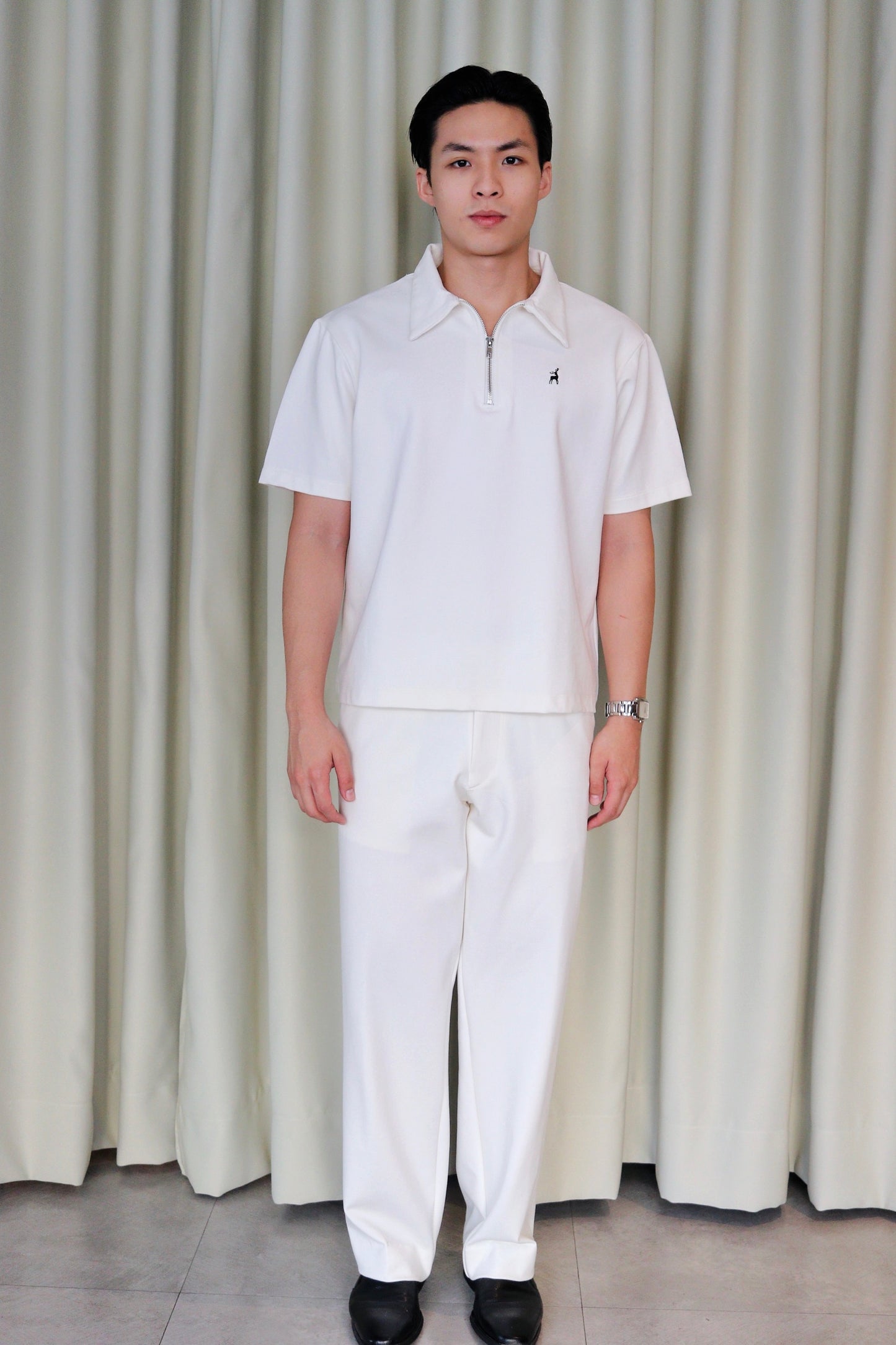 Hervé Premium Cotton Quarter Zip Polo