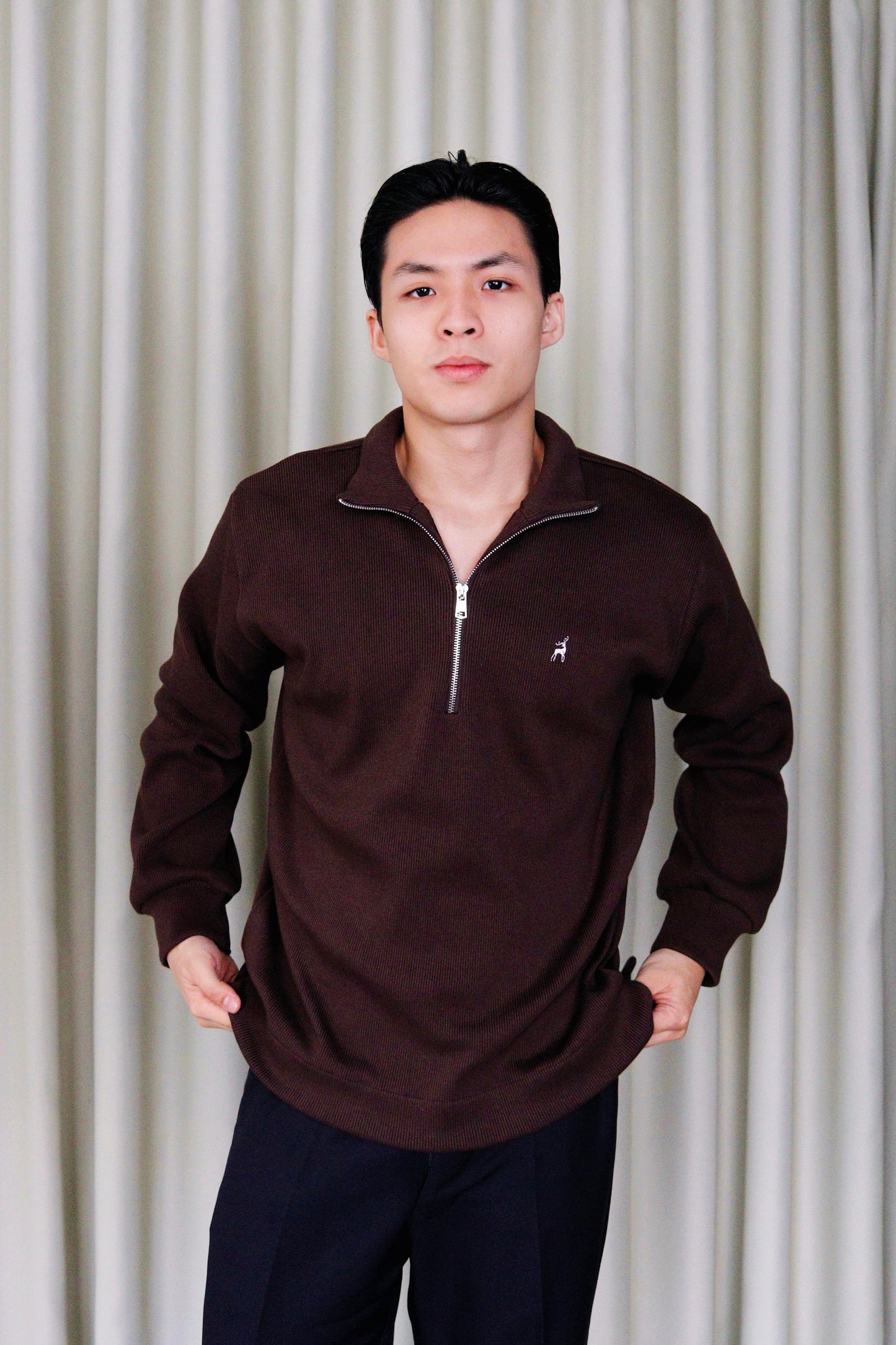 Cotton Knit Quarter Zip