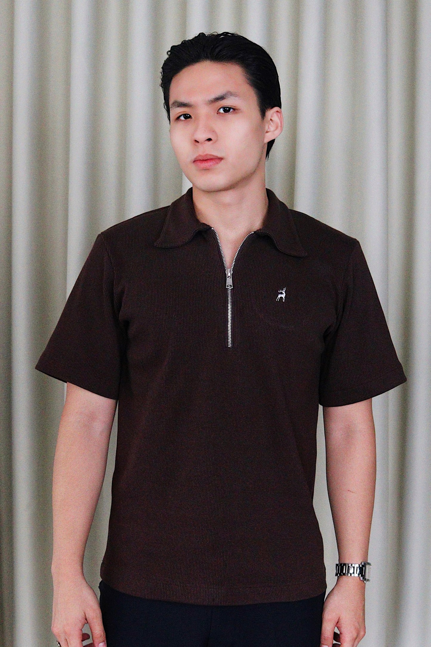 Cotton Knit Quarter Zip