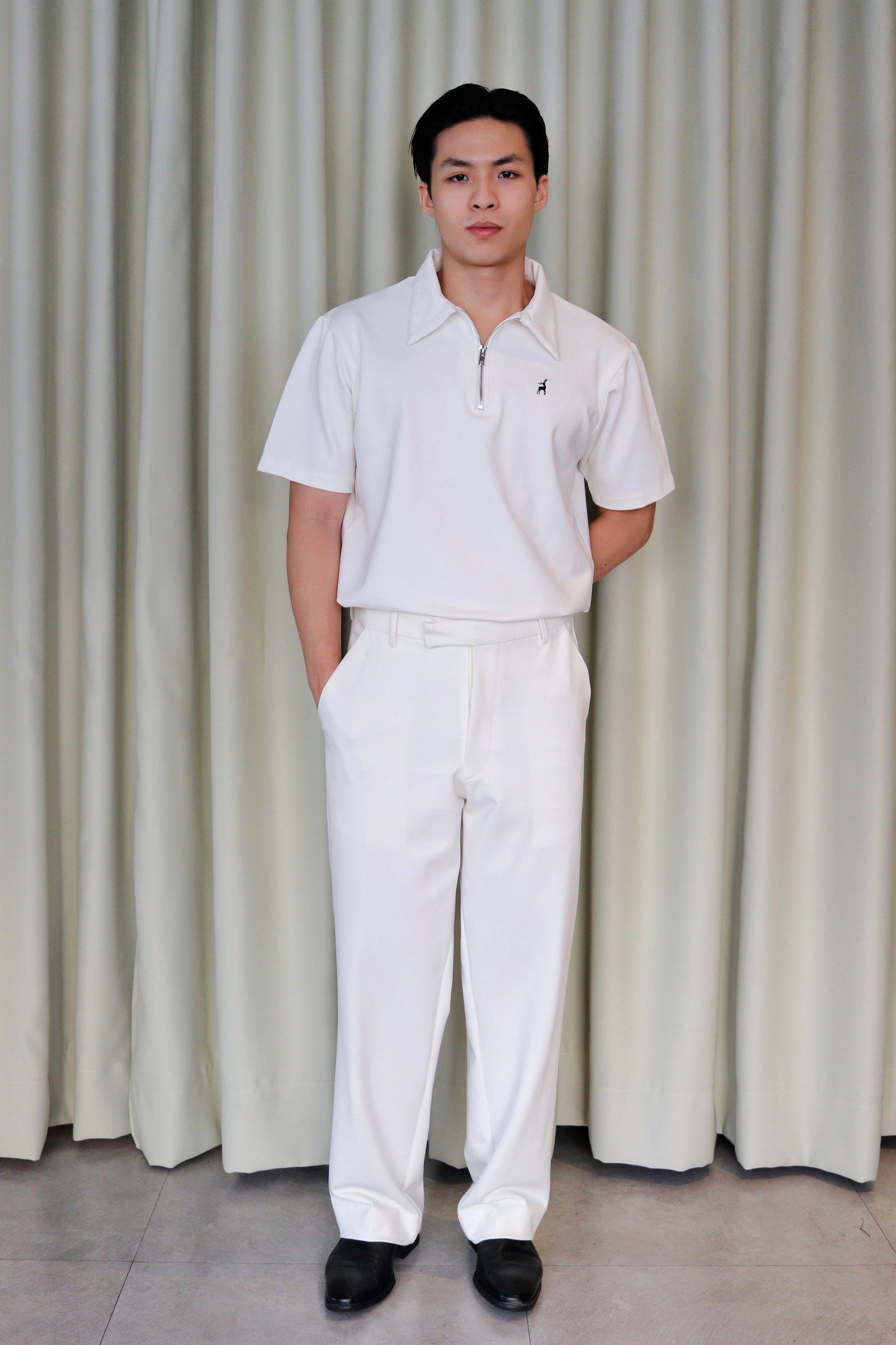 Hervé Premium Cotton Quarter Zip Polo