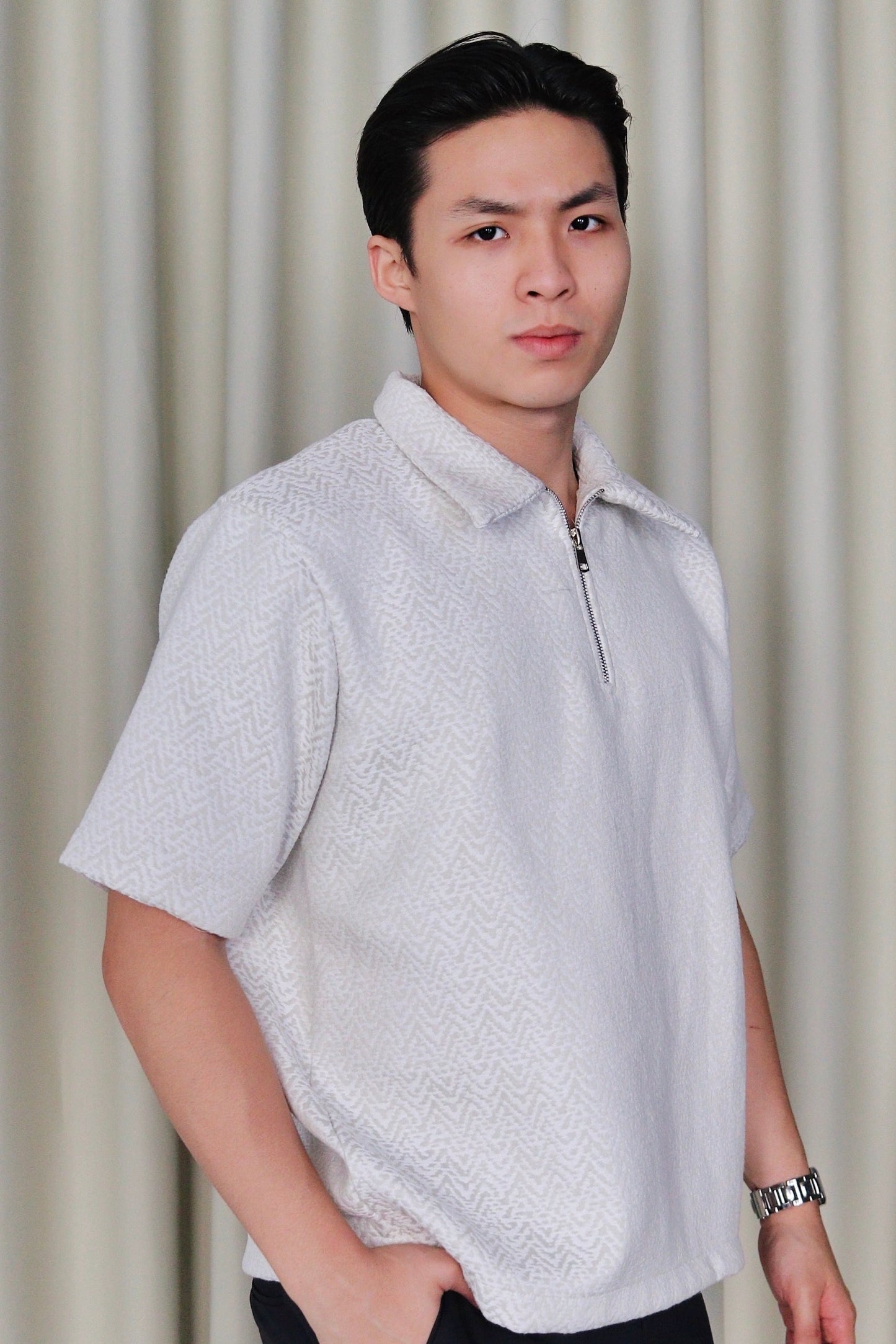 Panthera Premium Tweed Quarter Zip Polo