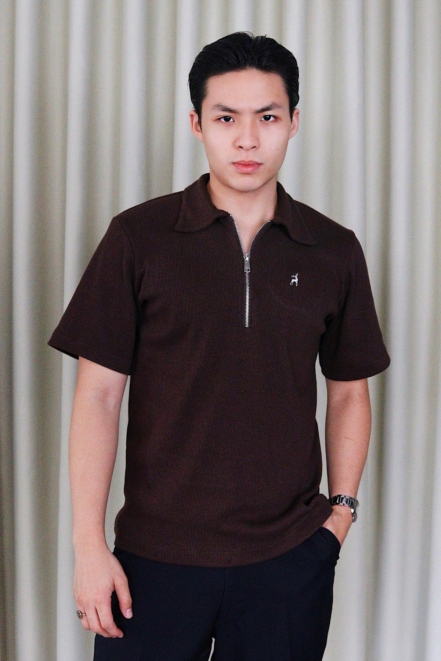 Cotton Knit Quarter Zip