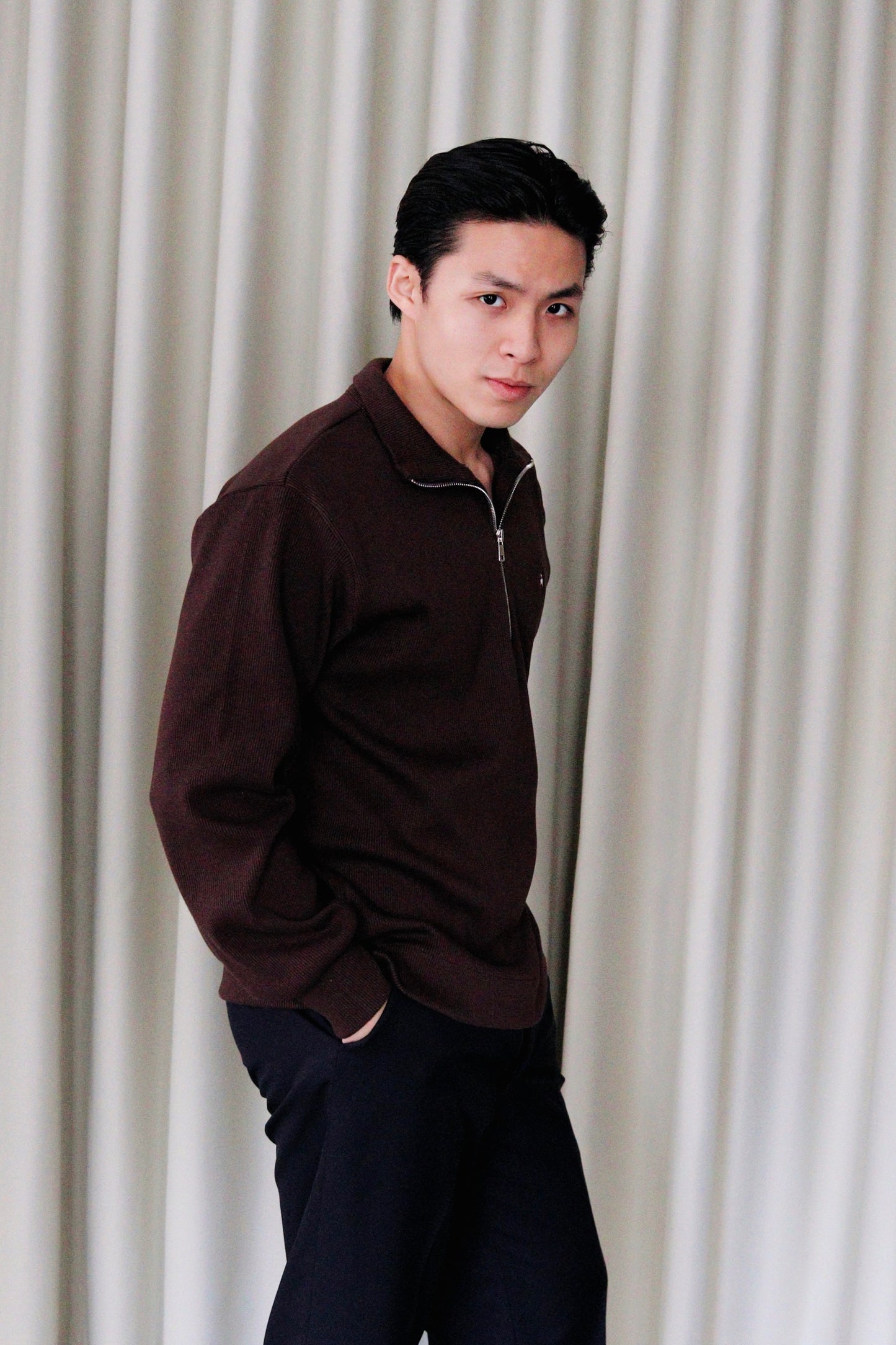 Cotton Knit Quarter Zip
