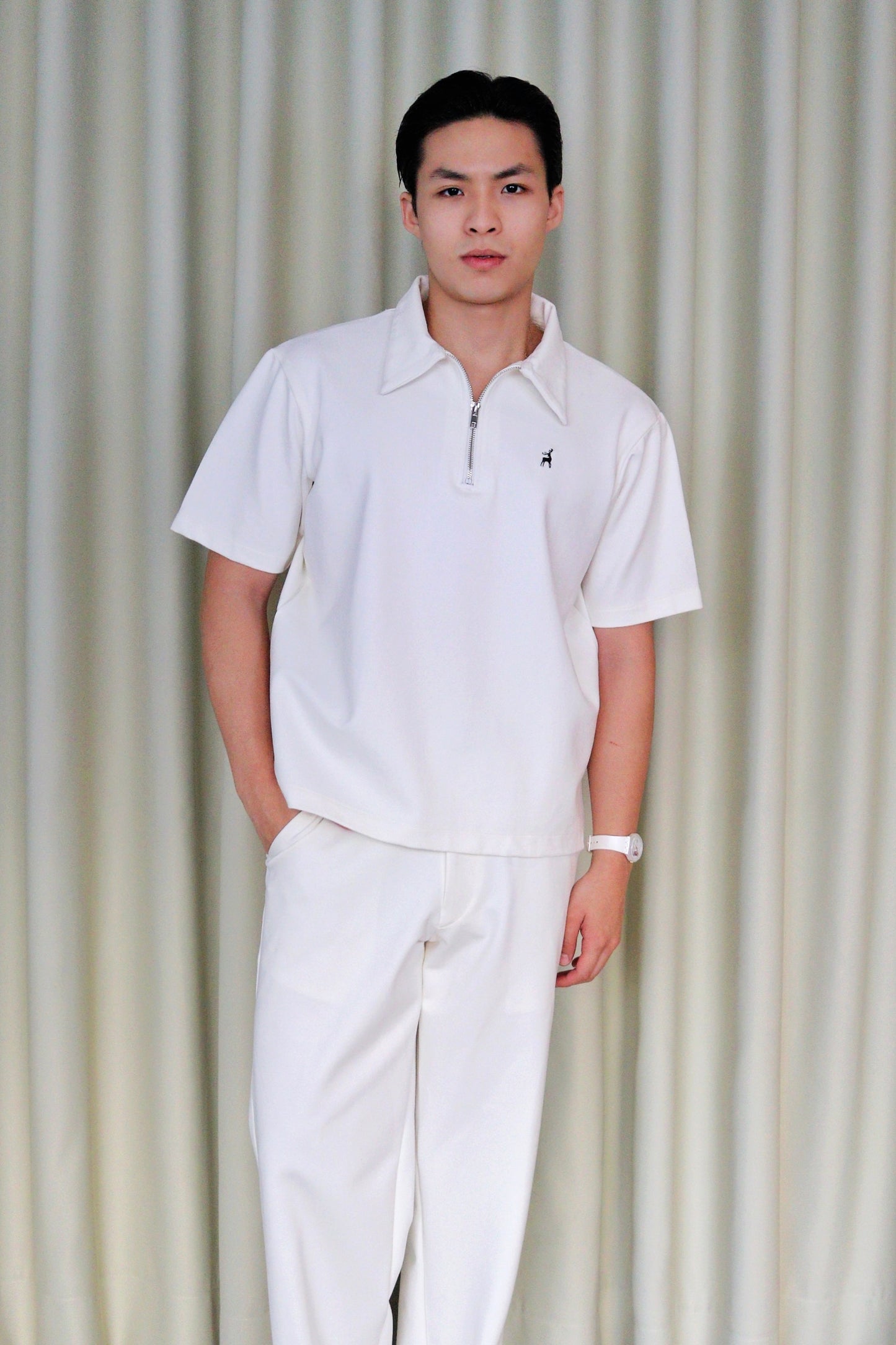 Hervé Premium Cotton Quarter Zip Polo