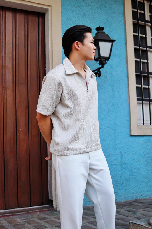 Panthera Premium Tweed Quarter Zip Polo