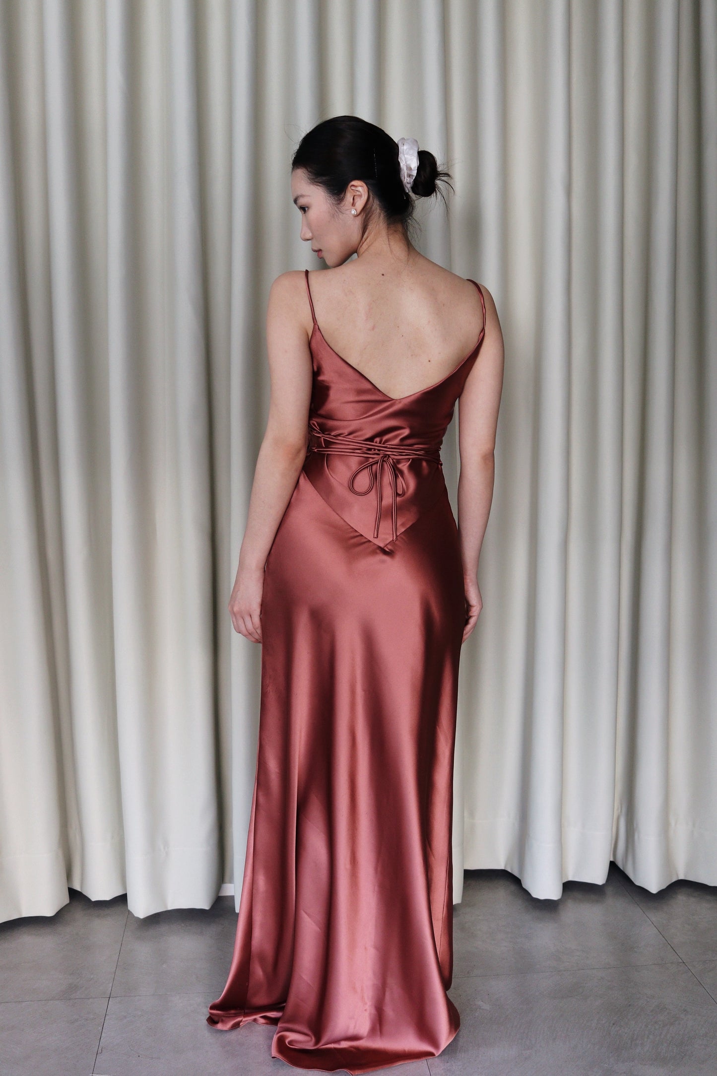 V-Neck Satin Dress
