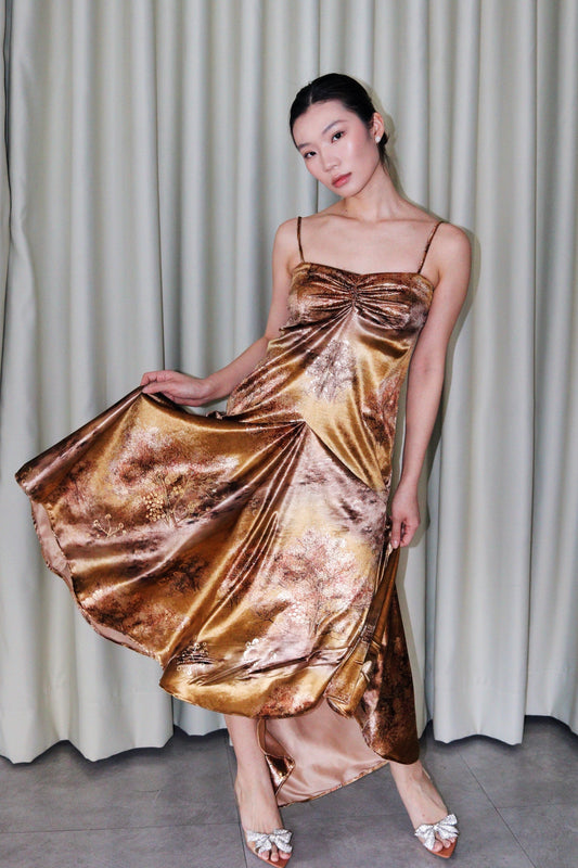 Syphaia Golden Velvet Dress
