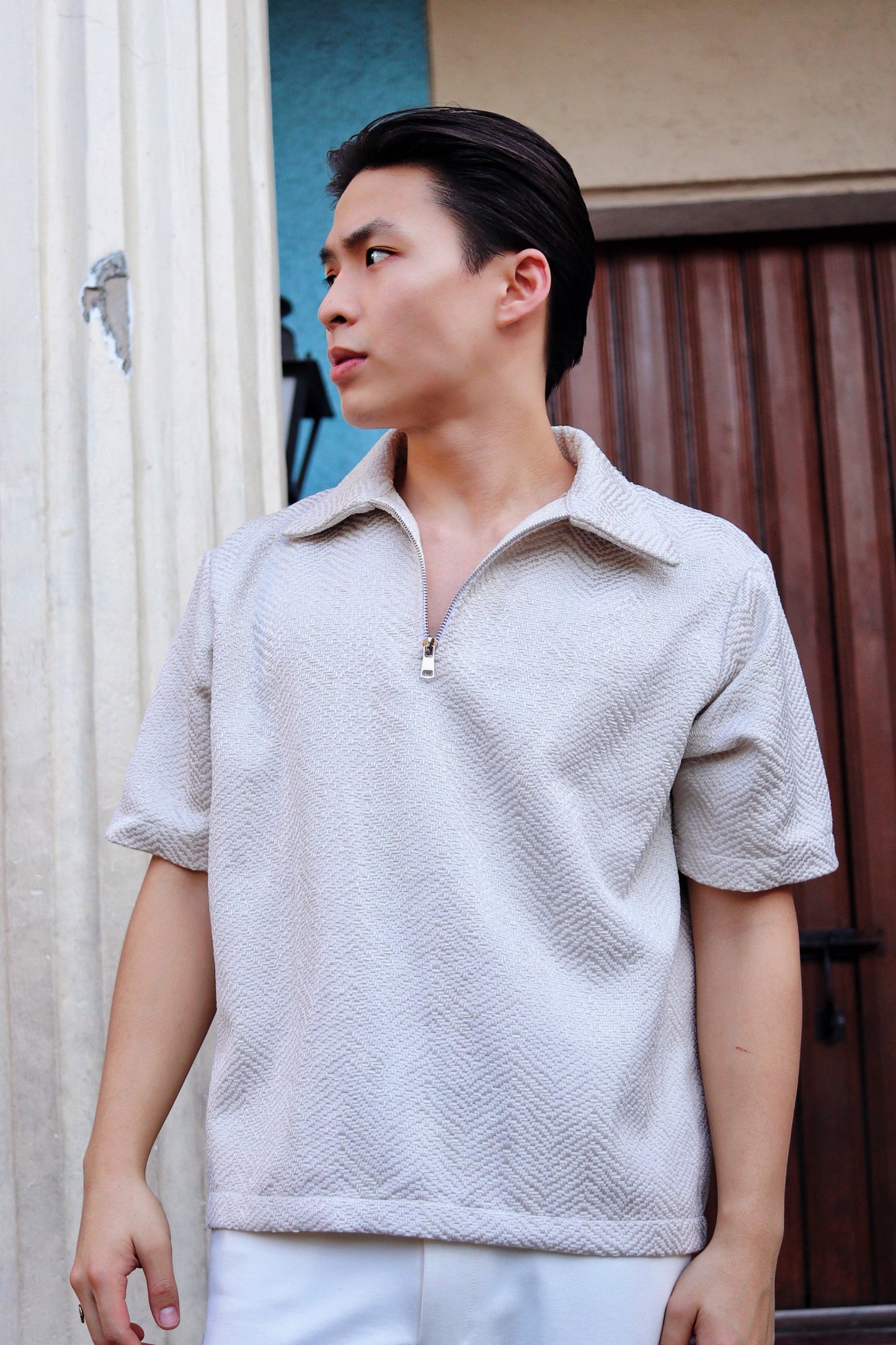 Panthera Premium Tweed Quarter Zip Polo