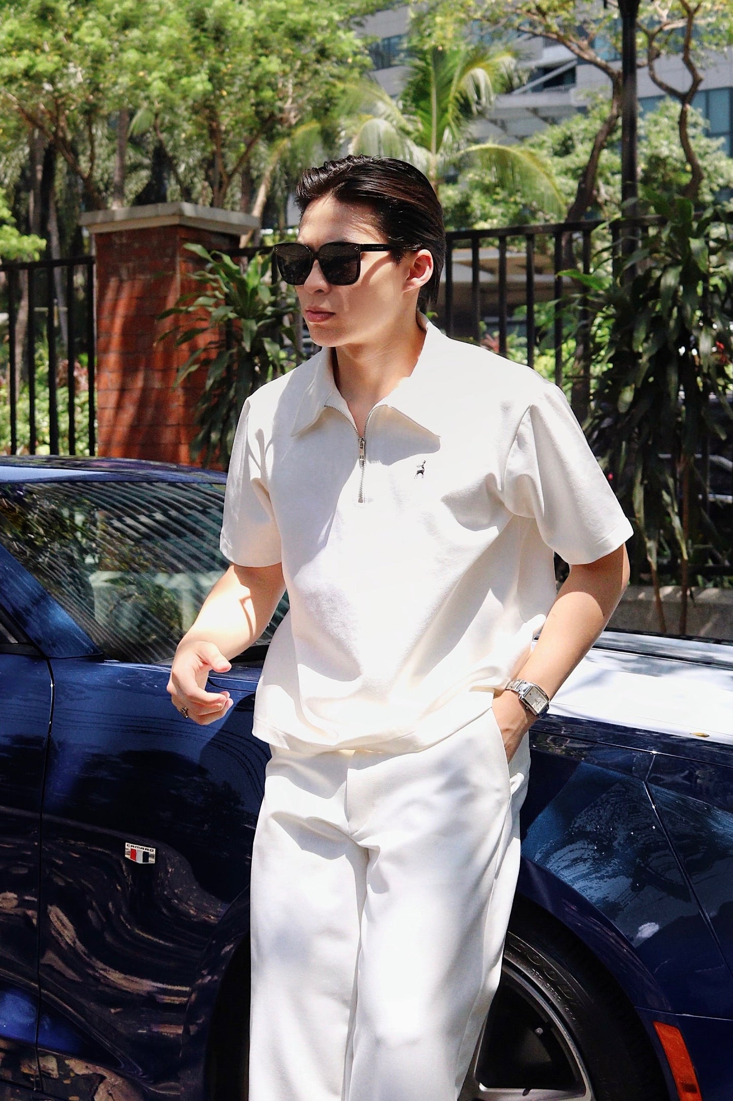 Hervé Premium Cotton Quarter Zip Polo