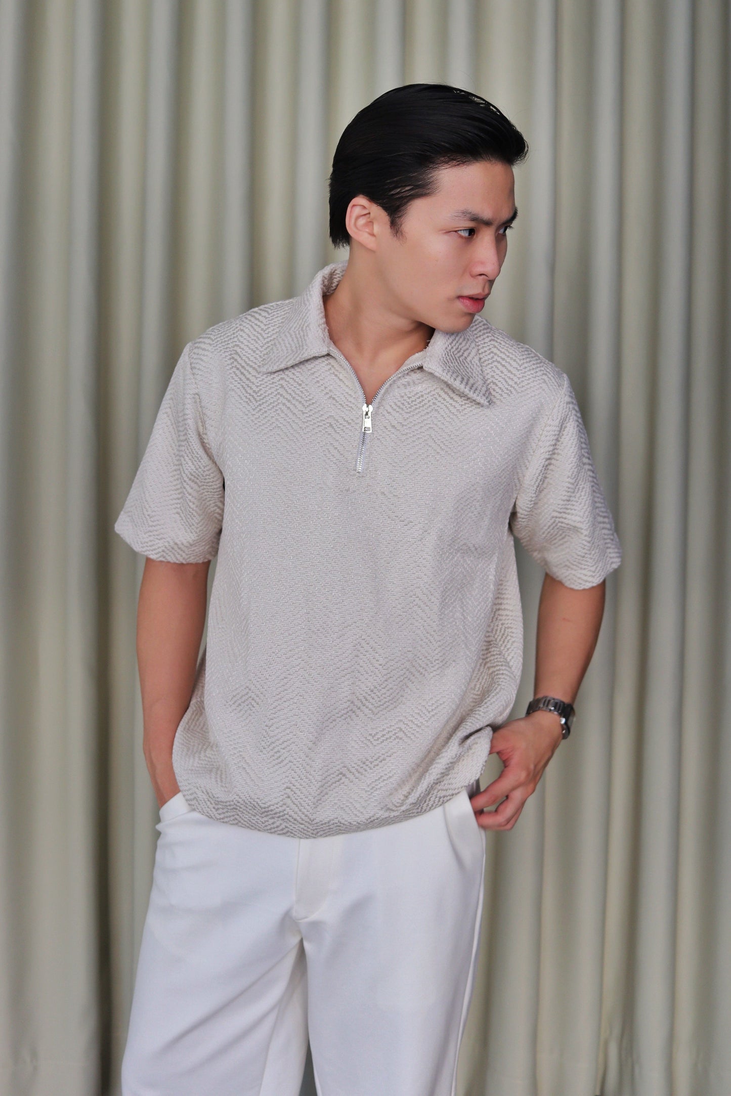 Panthera Premium Tweed Quarter Zip Polo