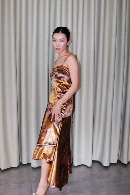 Syphaia Golden Velvet Dress