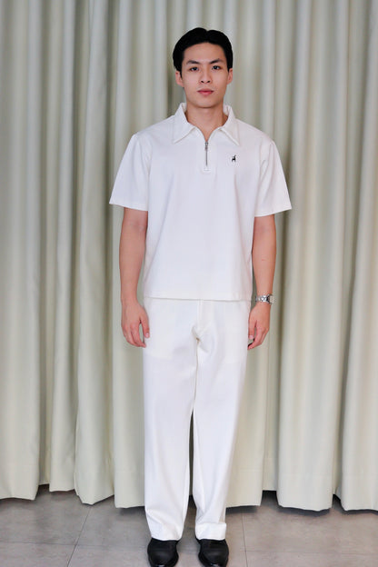 Hervé Premium Cotton Quarter Zip Polo