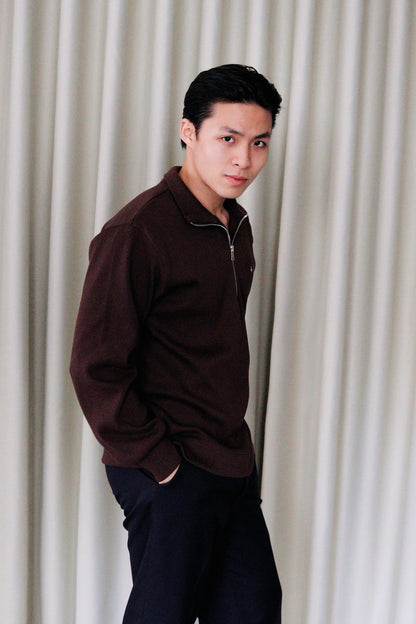 Cotton Knit Quarter Zip