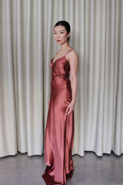 Tiffany V-Neck Satin Dress