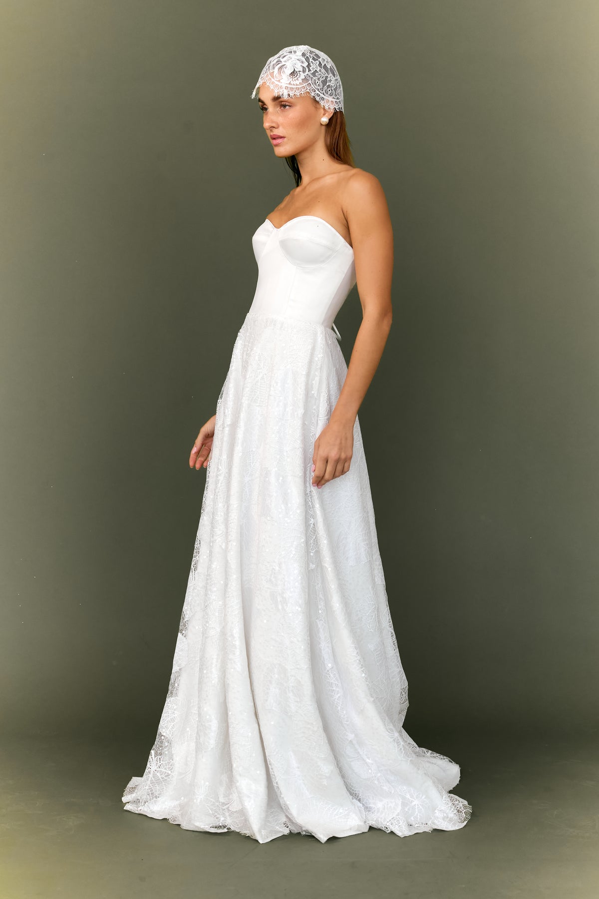Cathia Base Wedding Gown with Laced Skirt