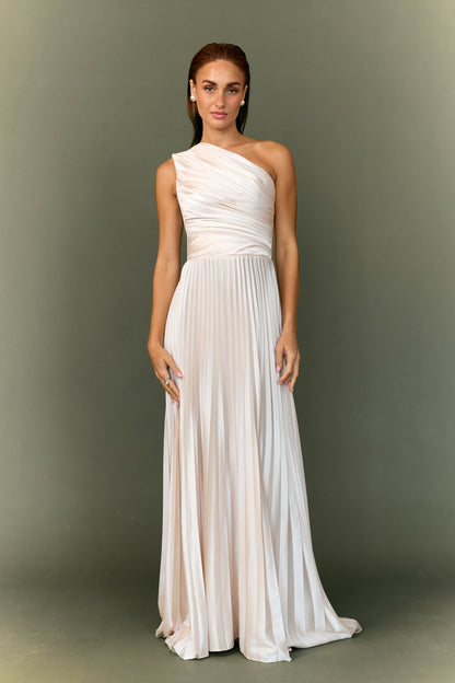 Allyna One-Shoulder Pleated Corset Dress