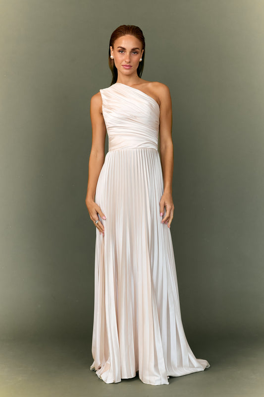 Allyna One-Shoulder Pleated Corset Dress