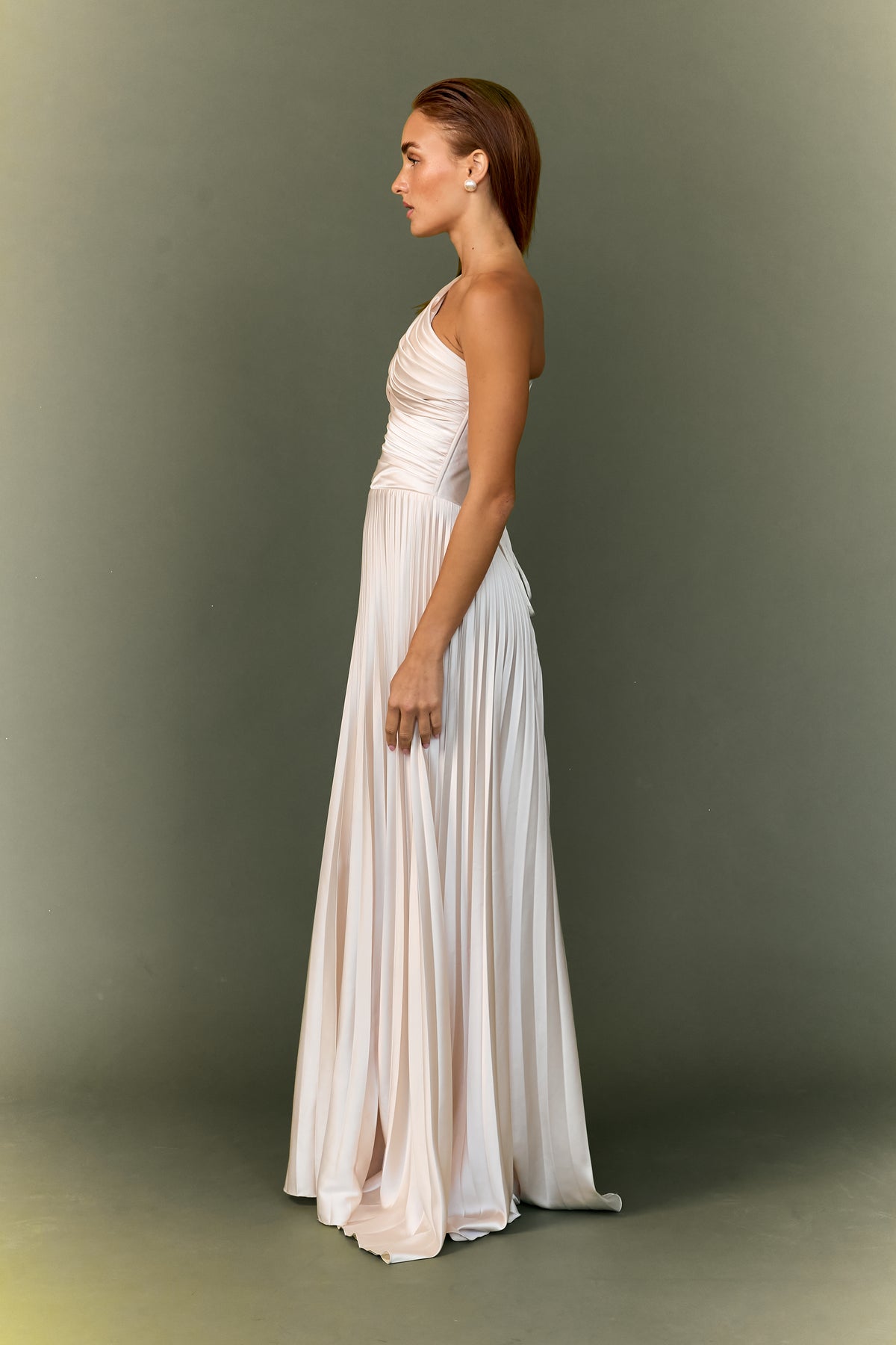 Allyna One-Shoulder Pleated Corset Dress
